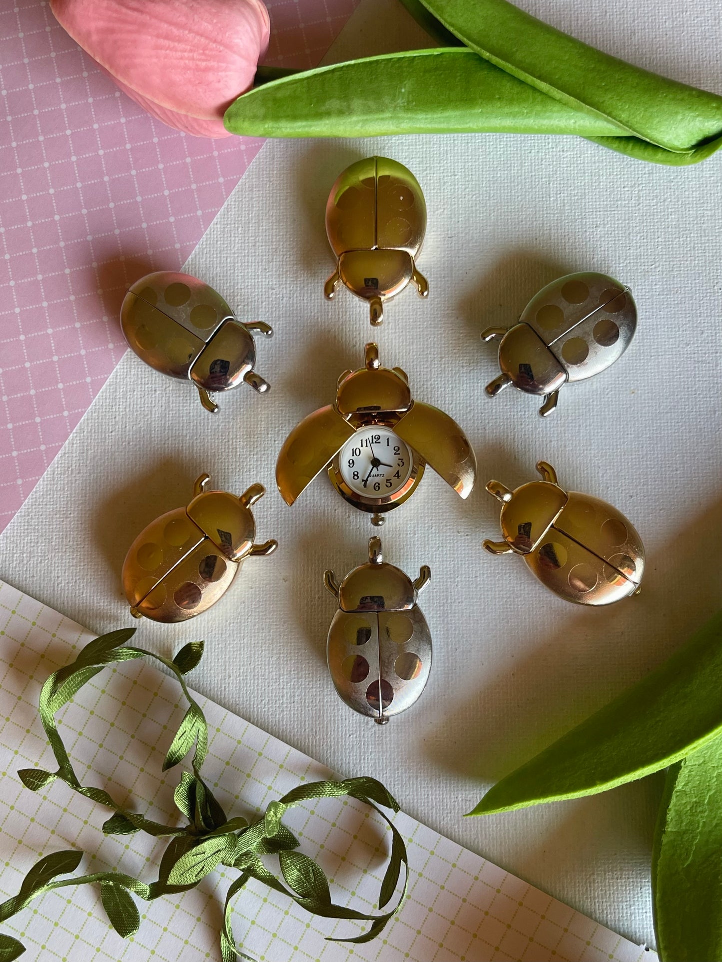 Ladybug Watch Necklace