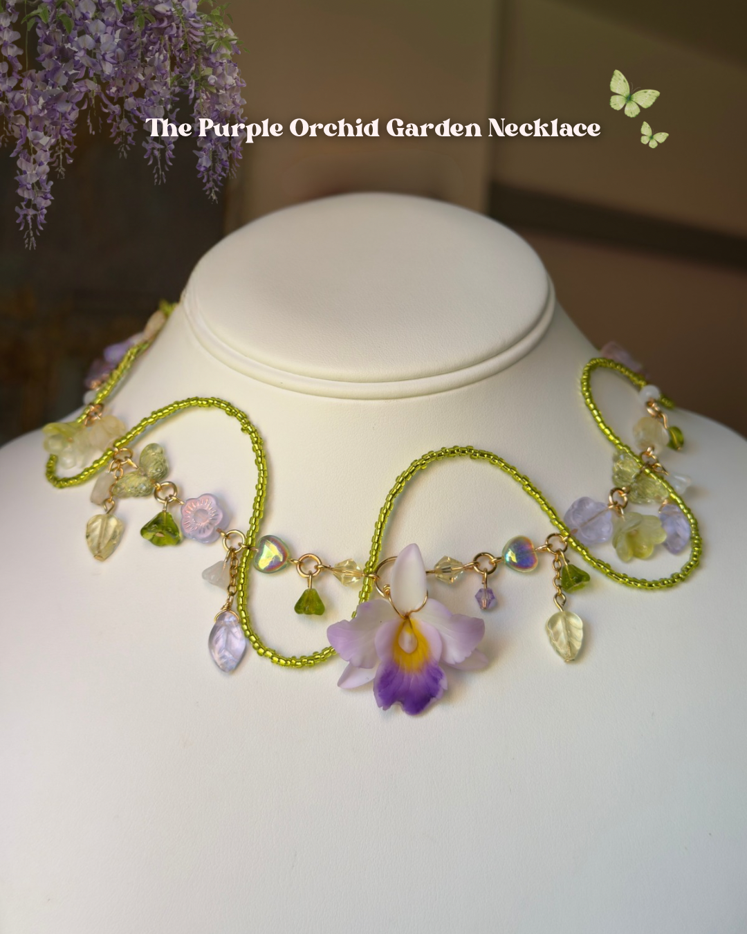 Purple Orchid Garden Necklace